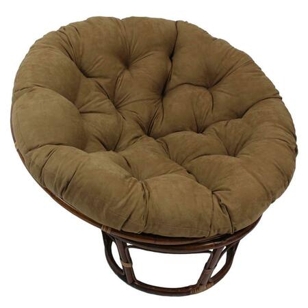 INTERNATIONAL CARAVAN 42 in. Rattan Papasan Chair with Micro Suede Cushion, Camel 3312-MS-CM